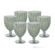 NOBLE Ensemble de 6 verres à vin authentiques peints à la main en verre de qualité supérieure.