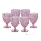 NOBLE Ensemble de 6 verres à vin authentiques peints à la main en verre de qualité supérieure.