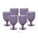 NOBLE Ensemble de 6 verres à vin authentiques peints à la main en verre de qualité supérieure.