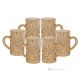 NOBLE Ensemble de 6 tasses à thé modernes et authentiques peintes à la main en verre de qualité supérieure.