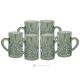 NOBLE Ensemble de 6 tasses à thé modernes et authentiques peintes à la main en verre de qualité supérieure.