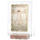 Ornement HOMME DE VITRUVIEN en marbre Orfalese et rouge sur cristal Made in Italy