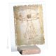 Ornement HOMME DE VITRUVIEN en marbre Orfalese et rouge sur cristal Made in Italy