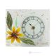 TOURNESOL - Horloge de table en verre transparent feuille d'or 24 carats, design floral, fait main