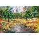 PROMENADE DANS LES BOIS Peinture acrylique moderne sur toile Made in Italy 