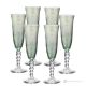 PERLE Ensemble de 6 flûtes authentiques peintes à la main en verre de qualité supérieure.