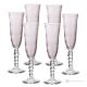 PERLE Ensemble de 6 flûtes authentiques peintes à la main en verre de qualité supérieure.