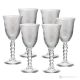 PERLE Ensemble de 6 authentiques verres à eau à pied peints à la main en verre de qualité supérieure.