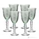 PERLE Ensemble de 6 authentiques verres à eau à pied peints à la main en verre de qualité supérieure.