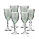 PERLE Ensemble de 6 authentiques verres à vin à pied peints à la main en verre de qualité supérieure.