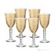 PERLE Ensemble de 6 authentiques verres à vin à pied peints à la main en verre de qualité supérieure.