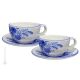 FIORACCIO MUGS set tasses à céréales pour petit déjeuner avec soucoupe Castelli céramique fait à la main authentique Abruzzes Made in Italy