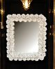 MIROIR CRISTAL ET ROSE Miroir décoratif artistique en céramique de style baroque avec détails en or 24 carats Fabriqué en Italie