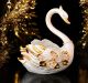 Décoration de table artistique en céramique de style baroque SWAN avec détails en or 24 carats Fabriqué en Italie