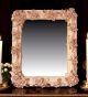 MIROIR CRISTAL ET ROSE Miroir décoratif artistique en céramique de style baroque avec détails en or 24 carats Fabriqué en Italie