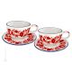 FIORACCIO MUGS set tasses à céréales pour petit déjeuner avec soucoupe Castelli céramique fait à la main authentique Abruzzes Made in Italy