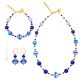 PARURE SATURNO parure de bijoux artistiques collier collier bracelet boucles d'oreilles perles en verre de Murano avec argent 925 authentique fait main Made in Italy