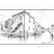 APERÇU DE VENISE Dessin au crayon sur carton moderne Made in Italy 