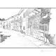 SCORCIO IRPINO Dessin au stylo sur toile moderne Made in Italy 
