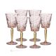 SQUARE Ensemble de 6 authentiques verres à vin à pied peints à la main en verre de qualité supérieure.