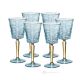 SQUARE Ensemble de 6 authentiques verres à vin à pied peints à la main en verre de qualité supérieure.