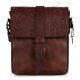 STEVESIKU Sac à bandoulière ou sac à bandoulière en cuir marron véritable fabriqué à la main pour homme