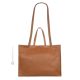JIULIE Shopper sac à bandoulière fourre-tout pour femme en cuir véritable fait main cognac