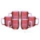 TATUAJE Ensemble de 6 tasses modernes authentiques peintes à la main en verre de qualité supérieure.