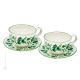 FIORACCIO MUGS set tasses à céréales pour petit déjeuner avec soucoupe Castelli céramique fait à la main authentique Abruzzes Made in Italy