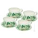 FIORACCIO CUPS ensemble de 4 tasses à céréales pour petit déjeuner avec soucoupe faites à la main en céramique Castelli authentique Abruzzes Made in Italy
