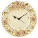ROSE CLOCK Horloge Murale Artistique Céramique Style Baroque Or 24 carats Fabriquée en Italie