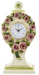 HORLOGE ROSETTE Horloge de table de commode Céramique artistique baroque Or 24 carats Fabriqué en Italie
