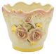 PORTE-POT ROSE 2 Porte-plantes en céramique Créations Artistiques Feuille d'Or 24 carats Fabriqué en Italie