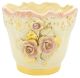 PORTE-POT ROSE 3 Porte-plantes en céramique Créations Artistiques Feuille d'Or 24 carats Fabriqué en Italie