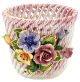 PORTE-POT DE FLEURS 3 Porte-plantes en céramique Créations Artistiques Feuille d'Or 24 carats Fabriqué en Italie