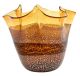 BANDE D'ARGENT FAIT MAIN Pièce maîtresse Vase en verre de Murano 925 Feuille d'argent Venise