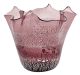 FAZZOLETTO SILVER BAND Pièce maîtresse Vase en verre de Murano avec feuille d'argent 925 Venise