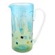 DROP JUG Authentique cruche en verre soufflé de Murano avec murrine et feuille d'argent 925 faite à la main Made in Italy