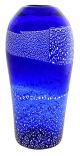 VASE À BANDE HAUTE ARGENT Verre de Murano Feuille d'argent Vase de Venise fait à la main