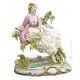 GENTLEWOMAN AT THE POND Statue Statue Capodimonte Porcelaine Faite à la main Fabriqué en Italie