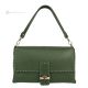 Sac à main et bandoulière ROMINA pour femme, cuir véritable vert fabriqué à la main