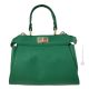 Sac main et bandoulière femme JOLIE, cuir véritable artisanal vert