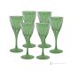 DEBBY Ensemble de 6 authentiques verres à liqueur à pied peints à la main en verre de qualité supérieure.