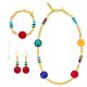 PARURE WENDY parure de bijoux artistiques collier collier bracelet boucles d'oreilles perles en verre de Murano avec argent 925 authentique fait main Made in Italy